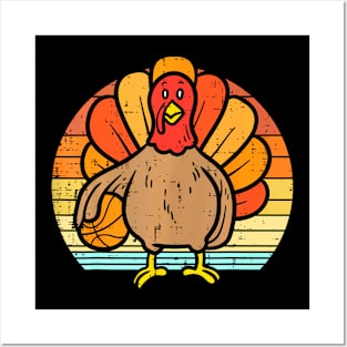 Turkey Basketball Thanksgiving Sports Men Girls Posters and Art